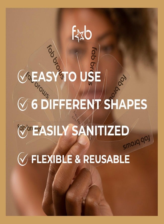 فاب بروز مجموعة قوالب الحواجب فاب براوز الثنائية | 6 أشكال حواجب طبيعية المظهر | قالب سهل لتشكيل الحواجب | يناسب جميع الوجوه والأحجام | مجموعة قوالب الحواجب للمبتدئين والمحترفين | قوالب فقط، خالية من القسوة على الحيوانات - Image 4